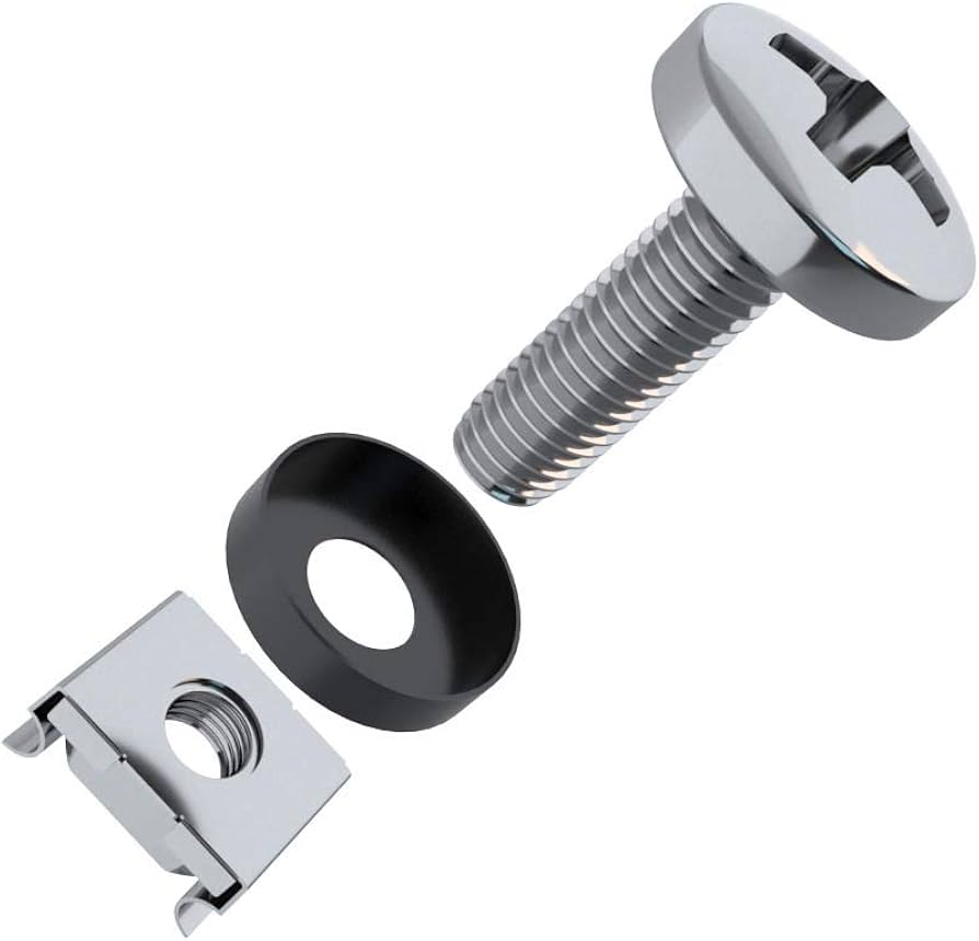 けぐ@ Cage Nuts and Rack Screw Kit M6 x 16mm Zinc Plated (50-Pack